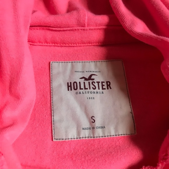 neon pink hollister hoodie - Picture 4 of 5